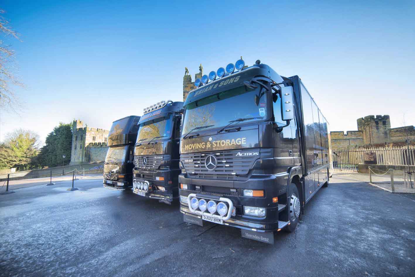 Brian and Sons Removals Outside Alnwick Castle