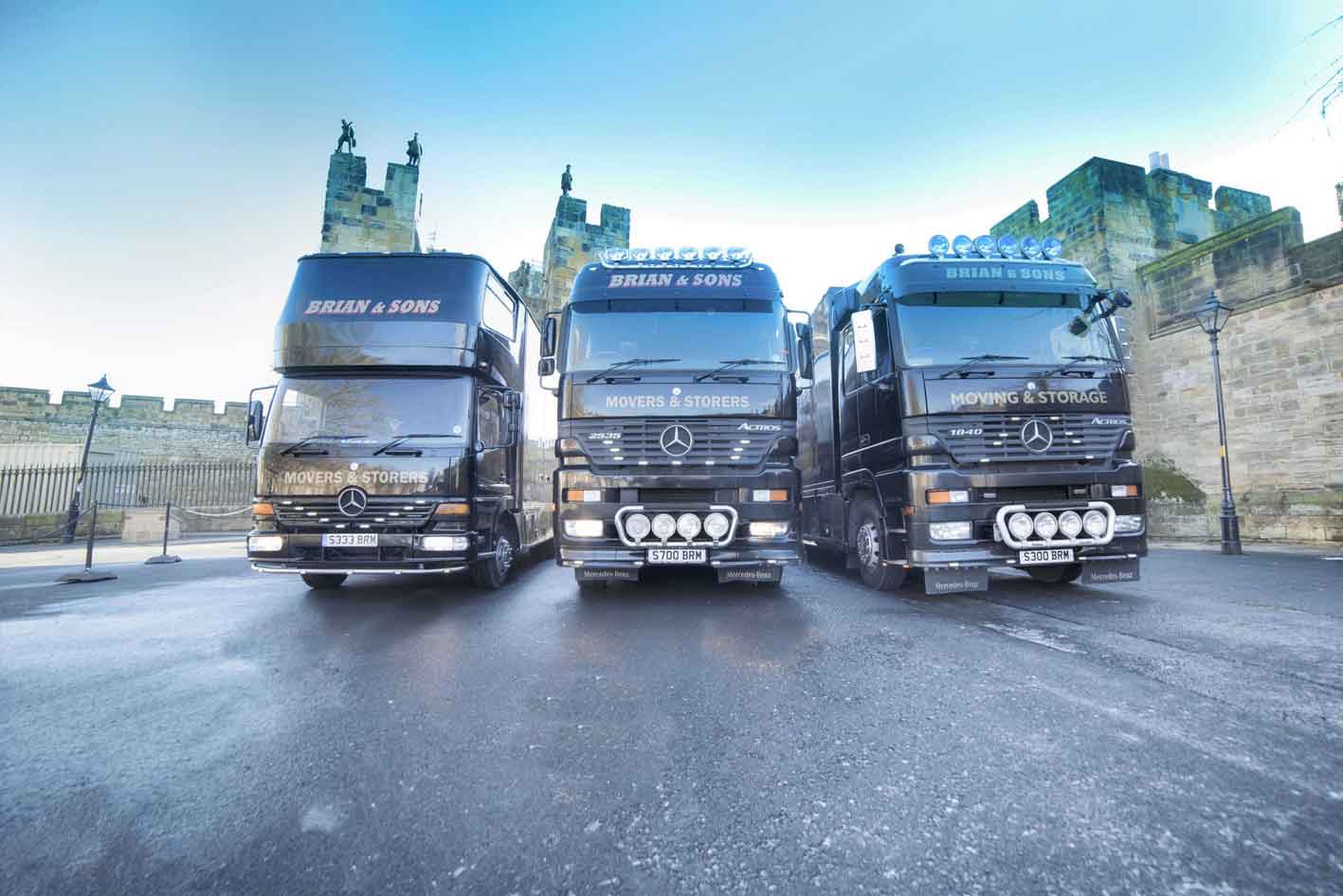 Brian and Sons Removals Outside Alnwick Castle