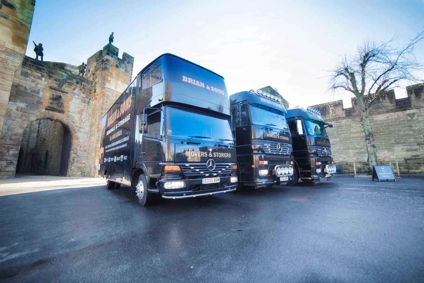 Brian and Sons Removals Outside Alnwick Castle
